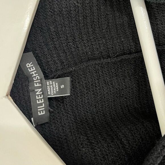 New Eileen Fisher 100% Wool Black Knee-Length Sweater Dress - Picture 2 of 6